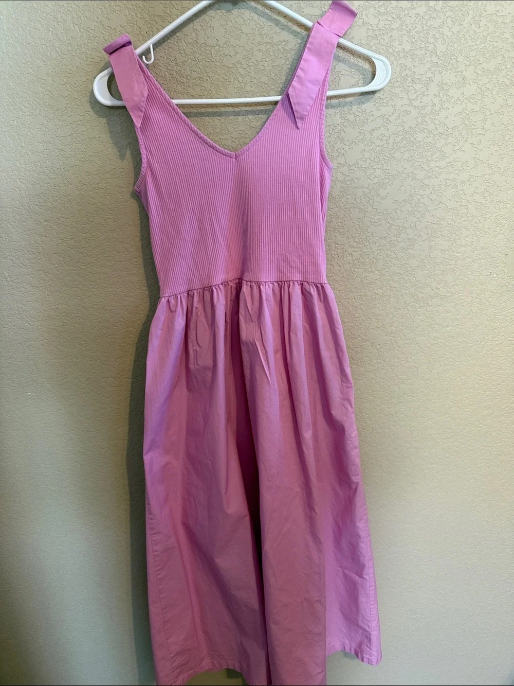 J.Crew Factory Pink Tie-Shoulder Maxi Dress – Size XS bubblegum pink - Picture 6 of 8